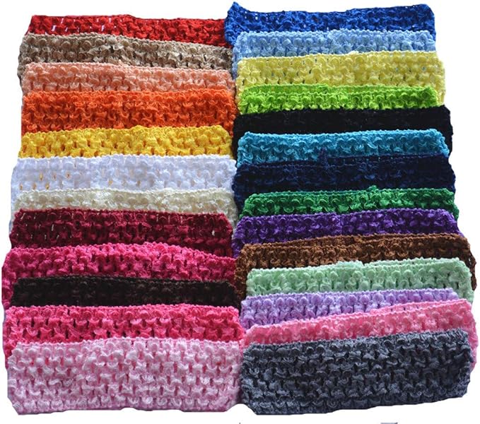 QandSweet Baby Girl's Stretch Headbands Crochet Stretchy Hair Bands DIY Accessories for Flower Or Bows
