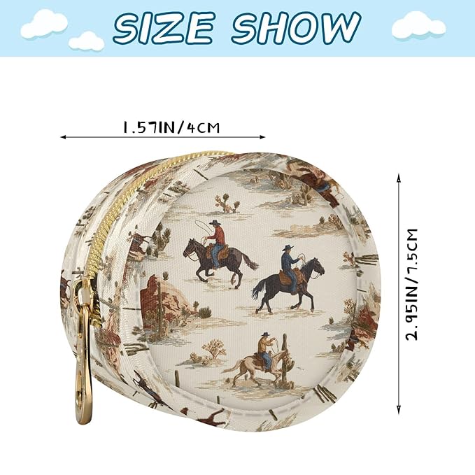 Western Cowboy Cactus Print Pacifier Holder Case for Diaper Bag Portable Travel Pacifier Storage Case with Clip Newborn Baby Pouch for Baby Boys Girls Purse Outdoor