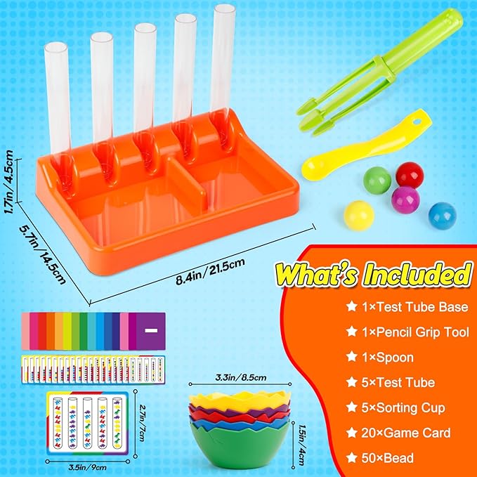 Broytain Counting and Color Sorting Toys for Toddlers,Math Manipulatives Match Games Educational Learning Fine Motor Skills,STEM Preschool Kindergarten Learning Activities