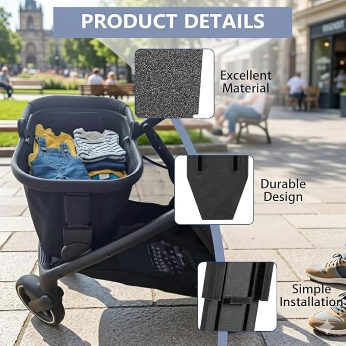 Basket Adapter for Stroller 2 Pack - Compatible with Cybex Gazelle S, Converts Lower Frame to Shopping Basket Holder, Free Up Top Basket Space for Baby, Easy Clip-On Installation