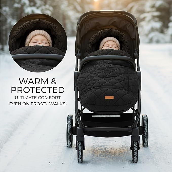 Warm and Cozy Winter Stroller Cover for Baby - Waterproof Bunting Bag with Soft Fleece Lining and Universal Fit for Strollers - Protective Footmuff Blanket for Ultimate Comfort in Wind, Rain & Snow