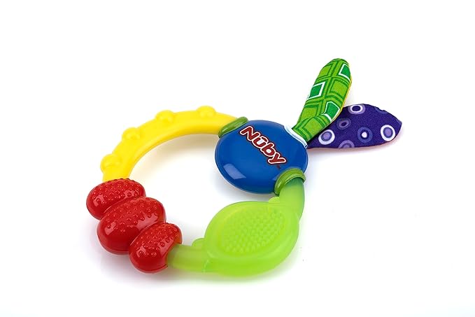 Nuby Wacky Teething Ring, Multicolor(Pack of 4)