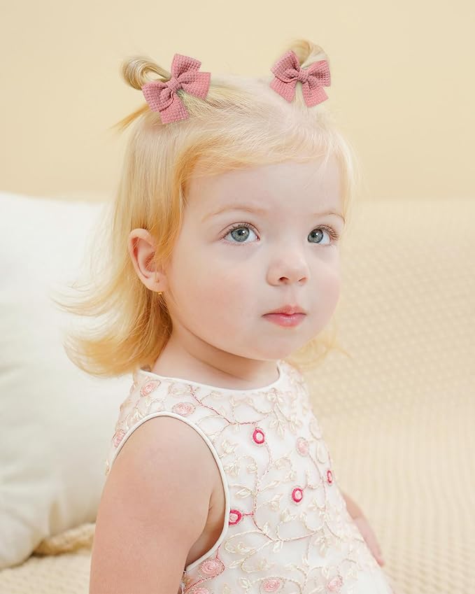 Jollybows 20pcs Baby Hair Clips Girls Bows 2" Mini Alligator Clip Toddler Pigtail Bow Fine Hair Clip