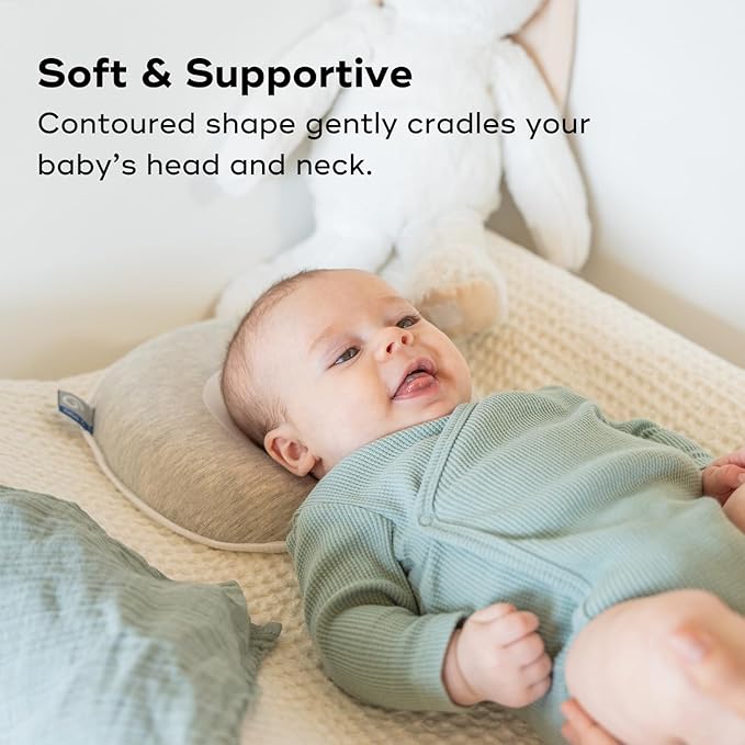 Babymoov Cosyhead Fresh Headrest, Gray and White, Soft Cotton Support for Baby Bouncers, Strollers & Car Seats