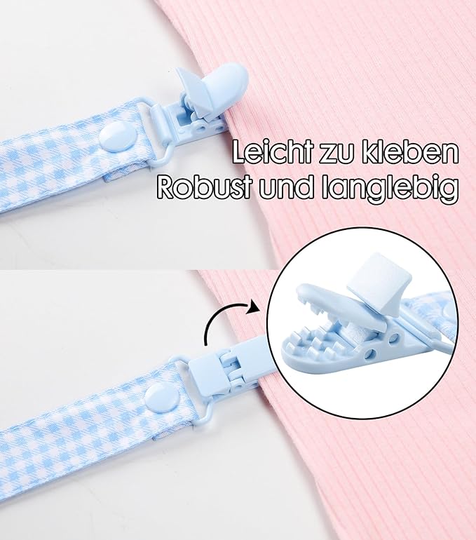CutiePlusU Adult Pacifier Clip Adult Size Anyard Holder Clips 2 Pack-Happy Bear 1
