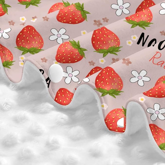 Personalized Baby Car Seat Canopy with Name – Custom Strawberry Minky Nursing Cover for Boys & Girls, Soft Stroller Cover for Infants & Newborns, Carseat Canopy for Breastfeeding