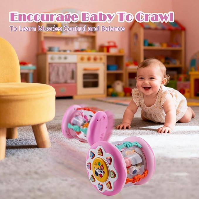 Baby Girl Toys 0-6 Months, Babies Outer Space Projector Rotating Musical Light Up Tummy Time Toy 6-12 Months, Crawling Learning Infant Toy for Toddlers 1 2 3 Years Old Newborn Birthday Gifts