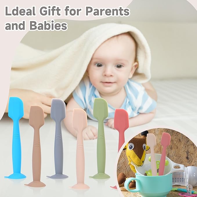 babove Baby Diaper Cream Spatula Applicator 3 Pack(with 3 Travel Case), Butt Paste Spatula Soft Silicone,Diaper Rash Cream Applicator, Baby Essentials Must Haves Newborn Stuff (Red Blue Khaki)