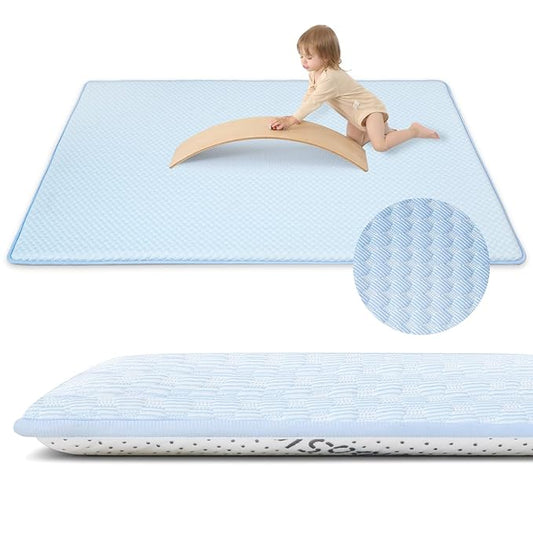 Huloo Sleep 1.3“ Thick Baby Play Mat for Floor,Breathable Soft Tummy Time Mat for Toddlers,Infant,Kids,Non-Slip Nursery Rug