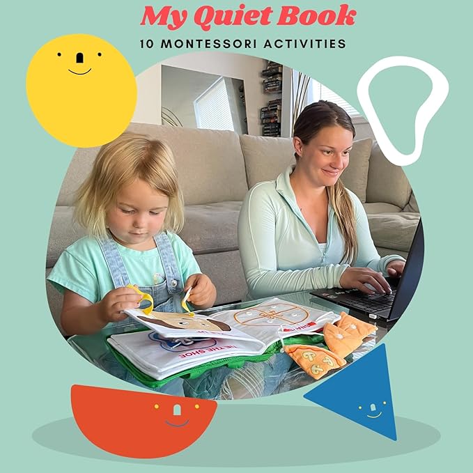 BAVY My Quiet Book - Toddler Plane Activities, Car Airplane Montessori Busy Board Book for Toddlers 1-3 - No Parts to Get Lost - Gifts for 1 2 3 4 Year Old Girl, Birthday Gifts Toys Age 2-4
