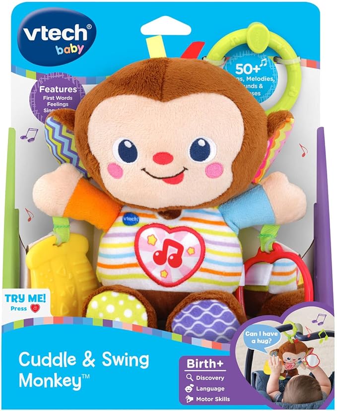 VTech Cuddle and Swing Monkey, Multicolor