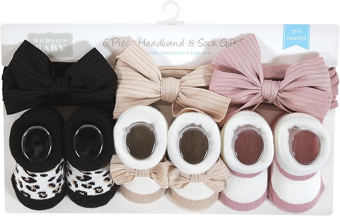 Hudson Baby Girl's Headband and Socks Giftset