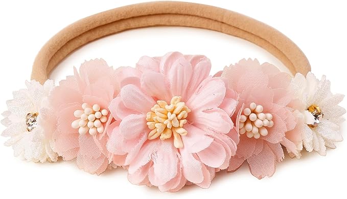 Baby Girls Headband & Socks Set, Cute Socks with Flower Hair Bows Baby Accessories Gifts for Newborn Infant Toddler