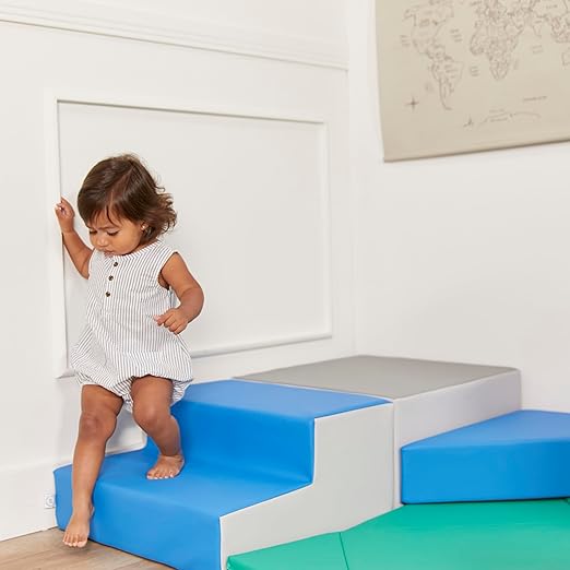 ECR4Kids SoftZone Adventurer's Summit Step, Corner Climber, Contemporary, 4-Piece