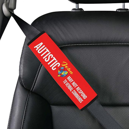 Autistic May Not Respond Autism Awareness Seat Belt Covers Autistic Car Seat Belt Covers Medical Alert Personalized Name Special Need Seatbelt Cover 11