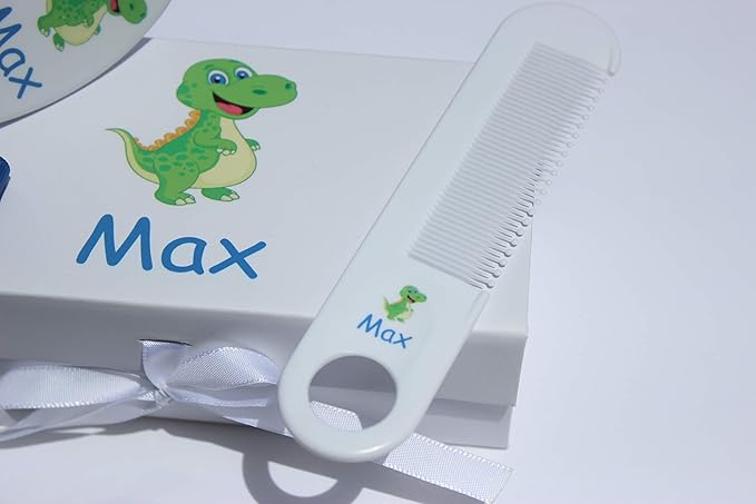 Personalized Baby Gift - Dinosaur Baby Brush and Comb Set, Suitable for Ages 0-3 Years, New Baby Gift.