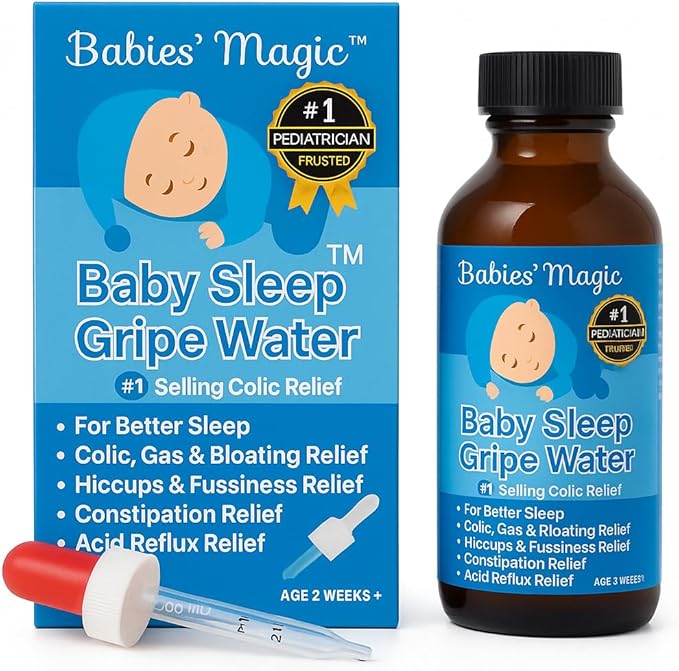 Babies Magic T Baby Sleep Gripe Water for Baby Colic and Gas Relief- Gentle & Safe- Supports Comfort from Colic and Gas