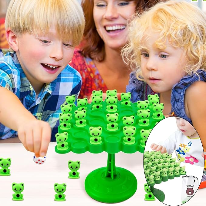 Frog Balance Game, Balance Board Game, Two-Player Balanced Tree Board Game, Montessori Frog Balance Tree Educational Toys, Children Desktop Game Gift for Boys Girls