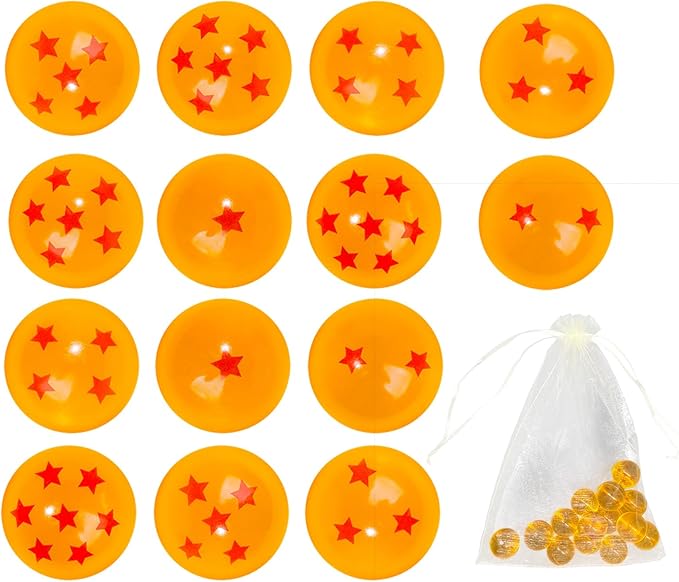 14PCS Anime Bouncy Balls, 7 Red Stars Bouncing Balls 27mm Bounce Ball Party Favors, Bag Filling Halloween Christmas