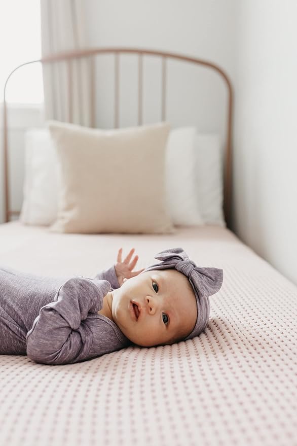 Copper Pearl Baby Bows: Stylish Headbands for Baby Girls, Premium Soft and Stretchy Baby Headbands, Perfect for Newborns, Trendy Designs - Violet