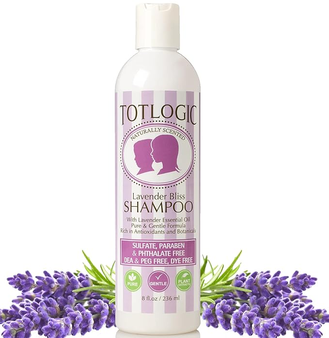 TotLogic Sulfate Free Baby Shampoo- Lavender Bliss Hair Care, 8 oz, No Phthalates, No Formaldehyde, Infused With Natural Antioxidants and Botanicals