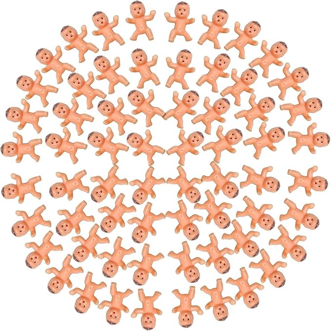 JIAKAI 60pcs Mini Plastic Babies for Baby Shower, ice Cube Game, Party Decorations, Baby Toys
