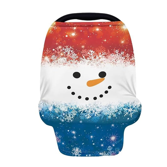 Upetstory Christmas Snowman Nursing Cover for Breastfeeding,Infant Carseat Cover Baby Car Seat Covers for Newborns Boys Girls
