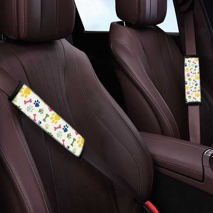 Seat Belt Covers Dog Paw Prints Car Seat Shoulder Strap Pads Seatbelt Pad Seats Belt Cover Pad for Kids 4 Pack Seatbelt Shoulder Pad Car Accessories for Women