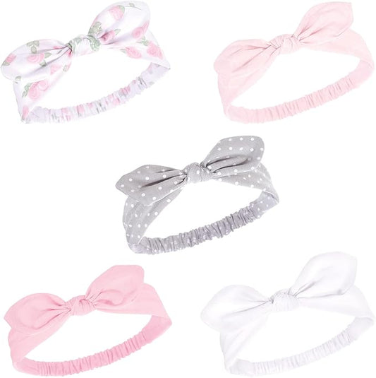 Hudson Baby Cotton and Synthetic Headbands, Size 0-24 Months