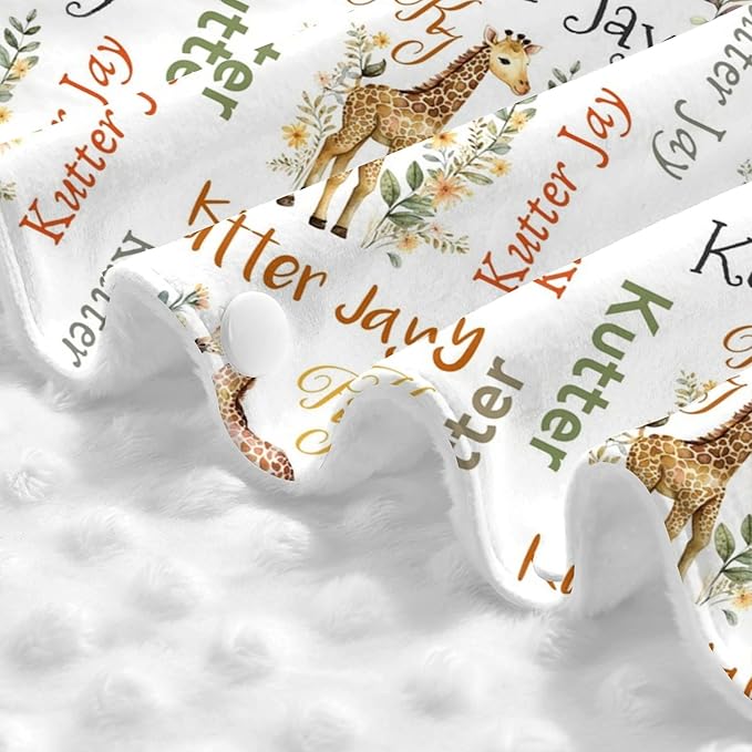 Personalized Winter Carseat Cover for Baby Custom Name Car Seat Canopy for Newborn Baby Boys Girls 2 in 1 Mom Nursing Breastfeeding Covers Giraffe Minky Baby Carrier Stroller Covers