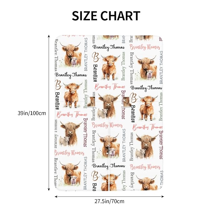 Personalized Baby Car Seat Canopy with Name Custom Minky Highland Cow Car Seat Covers Nursing Cover for Breastfeeding Multi-Use Cover Infant Carrier Carseat Winter Cover for Newborn Girls Boys