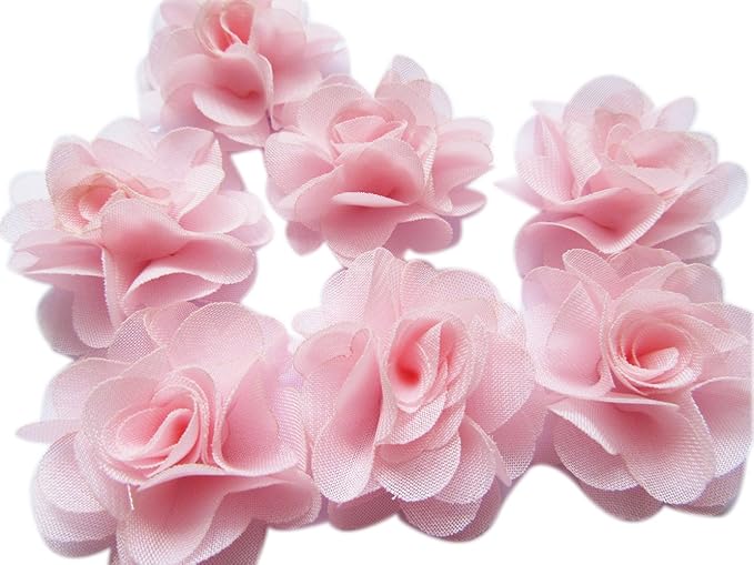 YYCRAFT Pack of 30 Chiffon Flower 2" Hair Flower Headband-Baby Pink