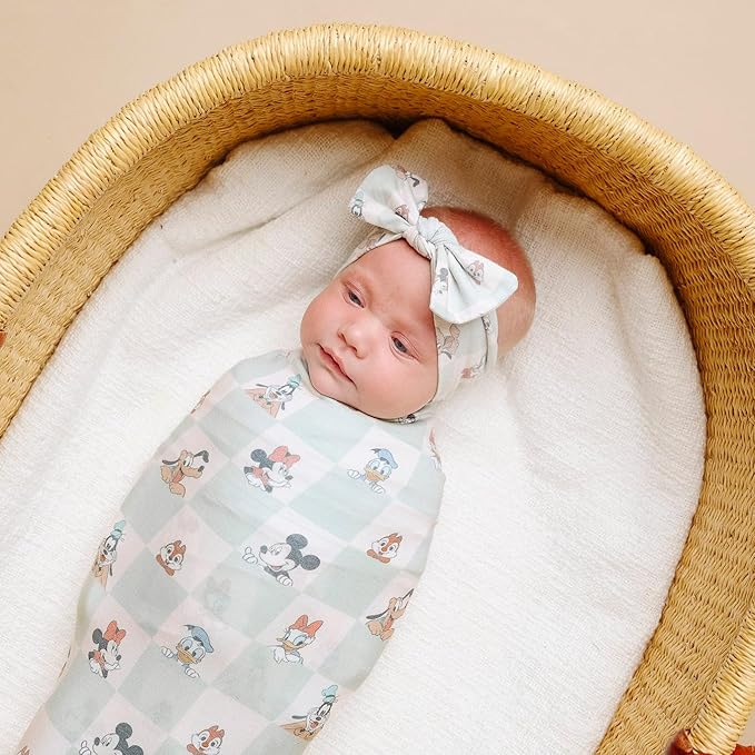 Copper Pearl Baby Stretchy Soft Knit Headband Bow Mickey Mouse & Friends