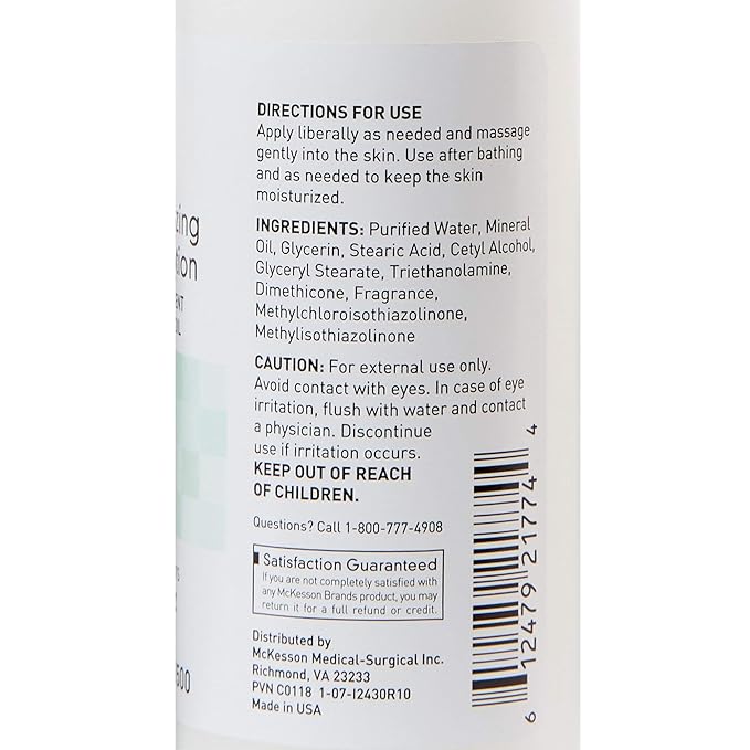 McKesson Moisturizing Body Lotion with Mineral Oil, Baby Fresh Scent, 4 fl oz, 12 Count