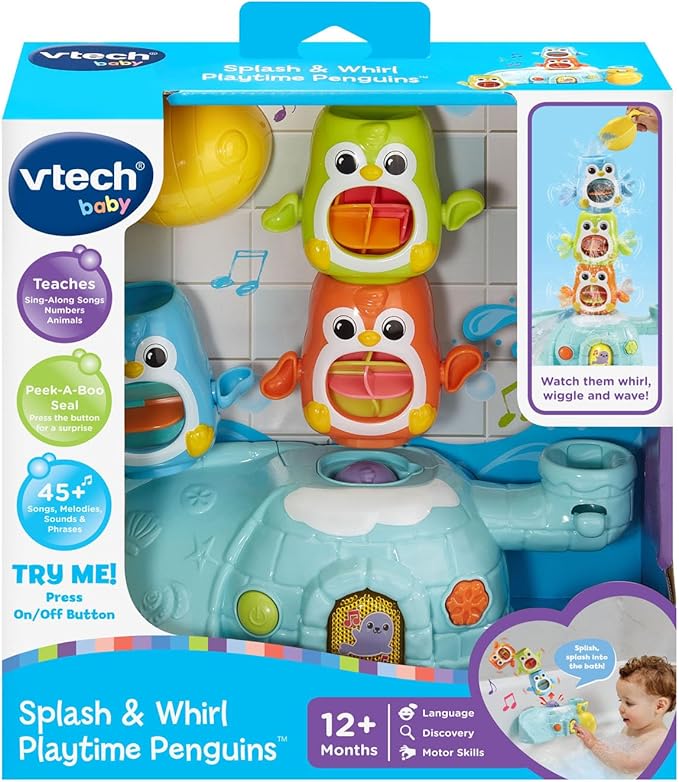 VTech Splash and Whirl Playtime Penguins Bath Toy for Toddlers