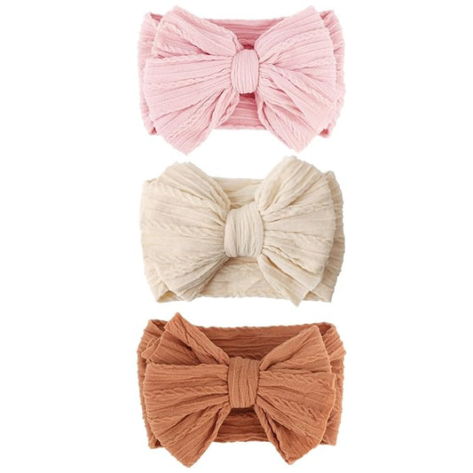 AQOKKA Baby Bows Headbands Nylon Baby Girl Headbands Soft Handmade Hairbands Toddler Hair Accessories for Girls Baby Newborn Infant Kids