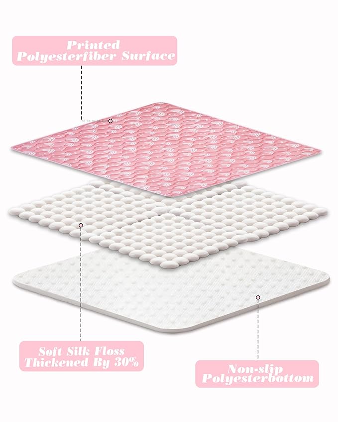 Viviland Baby Mats for Floor, 71x59 Inch Playpen Mat, Thicker & Large Soft Cushioning Padding Playmat for Baby and Toddlers Infants, Non-Slip & Machine Washable, Pink Rainbow