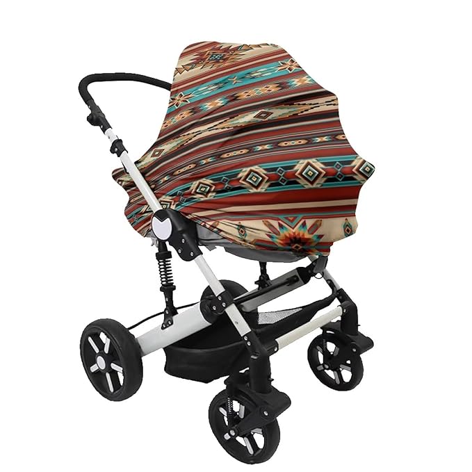 Aztec Nursing Cover for Breastfeeding,Soft & Breathable Privacy Poncho Multi-Use Feeding Shawl Comfortable & Portable Navajo Privacy Car Seat Cover Cover for Babies
