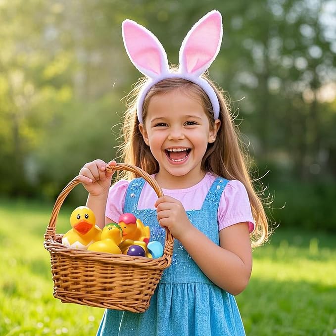 48PCS Easter Rubber Ducks in Bulk Mini Rubber Ducks Easter Basket Stuffers Ducks for Kids Baby Bath Toys Party Favor