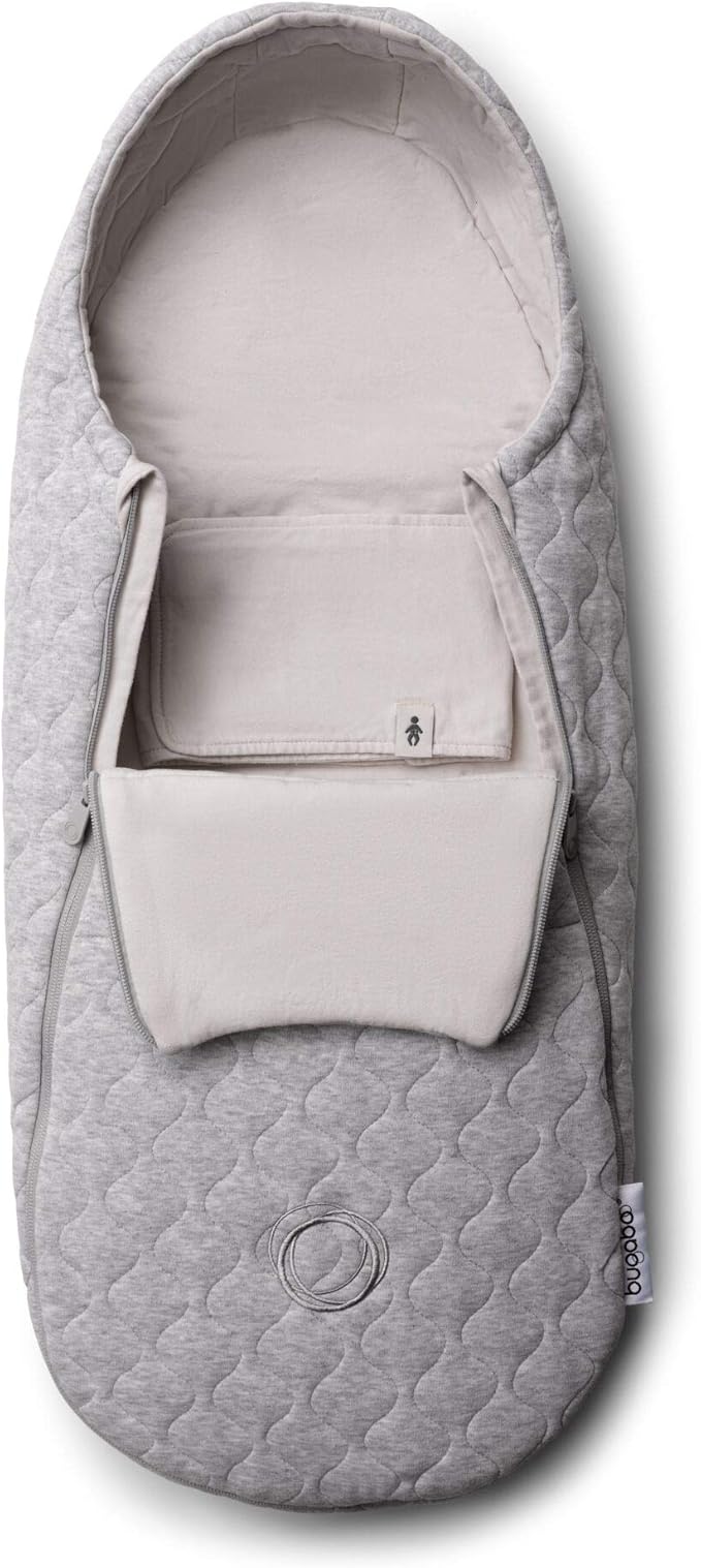 Bugaboo Newborn Inlay - Footmuff Suitable from Birth up to 6 Months - Light Grey Melange