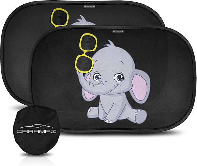 CARAMAZ Car Window Shade for Baby with Certified UV-Protection 2 Pack - 20"x12"