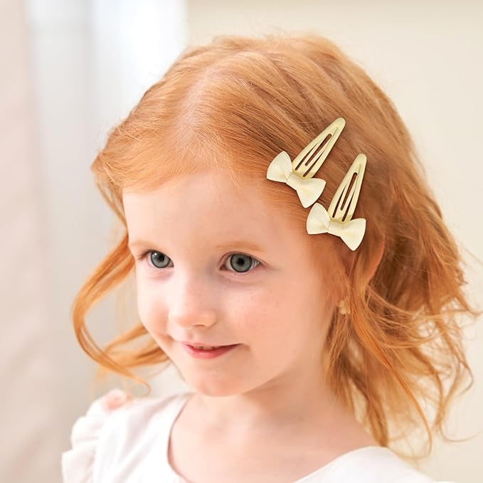 20PCS Hair Bows Clips for Toddler Girls, 2 Inch Grosgrain Ribbon Non Slip Metal Colorful Snap Hair Bows Barrettes for baby Women Girls Toddler Kids Teens (10 Colors)