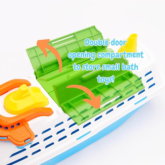 Toyland® 41cm (16") Colourful Cruise Ship with Moveable Doors - Kids Floating Water Toy - Pool & Bathtime Toys - 3 Years+