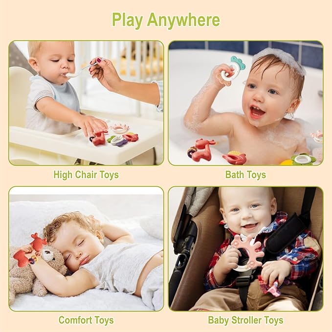 Baby Toys 0-6 Months - Baby Rattles Teething Toys 3-6 Month Infant Toys 6-12 Months Teether Toy Babies Gift Teething Toys