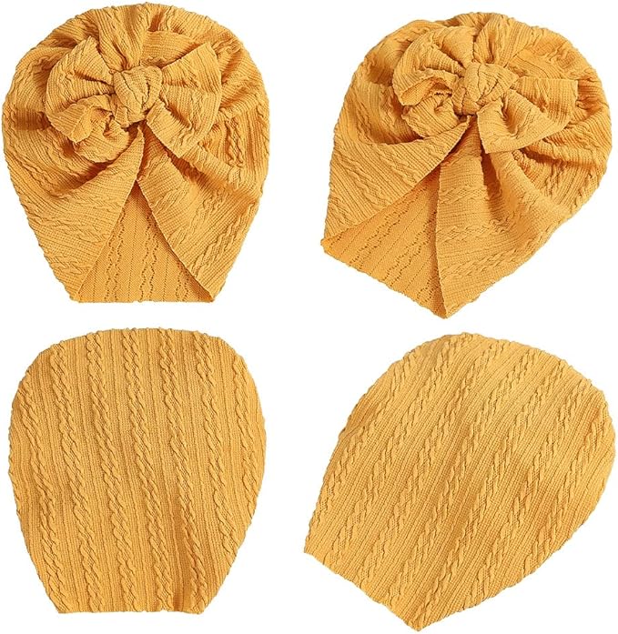 Newborn Babies Headwrap Hat Infant Toddler Cotton Soft Cute Nursery Beanie Headbands Top Bowknot Cap