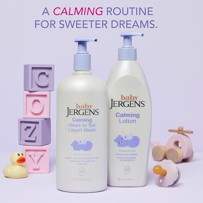 Jergens Baby Calming Head to Toe Liquid Baby Wash, Body Wash and Shampoo, Tear Free, 20 Fl Oz