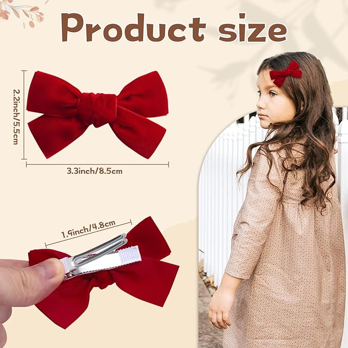 Oaoleer 40Pcs 3.5Inch Hair Bows for Toddler Girls, Velvet Neutral Pigtail Bows Alligator Clips Hair Barrettes Accessories for Baby Little Girls Kids in Pairs