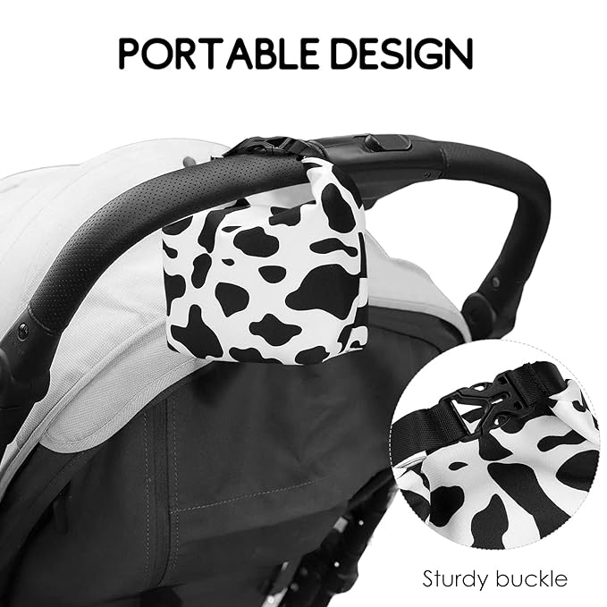 SONARIN Large Pacifier Bag with Buckle,Portable Waterproof Pacifier Holder Case Baby Dummy Case Soother Pod Lunch Bag Storage Bag for Holding Pacifiers Snacks Baby Bottles(Black & White)
