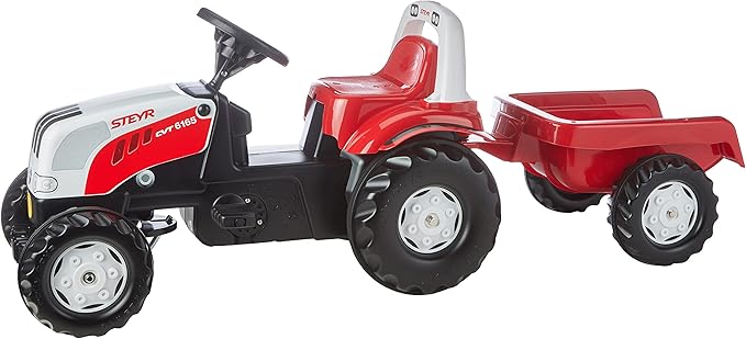 ROLLY TOYS Schneider rollyKid Steyr 01 251 0 Tractor with Roll-Over Bar and Trailer 120 cm