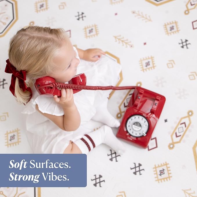 Toddlekind Playmat - Premium Foam Playmat 4 x 6 feet 6 Tile Extra Thick Foam Floor Puzzle Mat for Babies/Toddlers Stylish Non-Toxic Odorless. Perfect for Tummy Time Crawling and Play. 0m+ Golden Clay